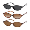 3er-Pack Retro-Sonnenbrillen in ovaler Form