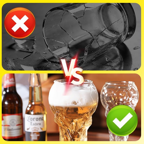Bierglas im Fußballpokal-Stil