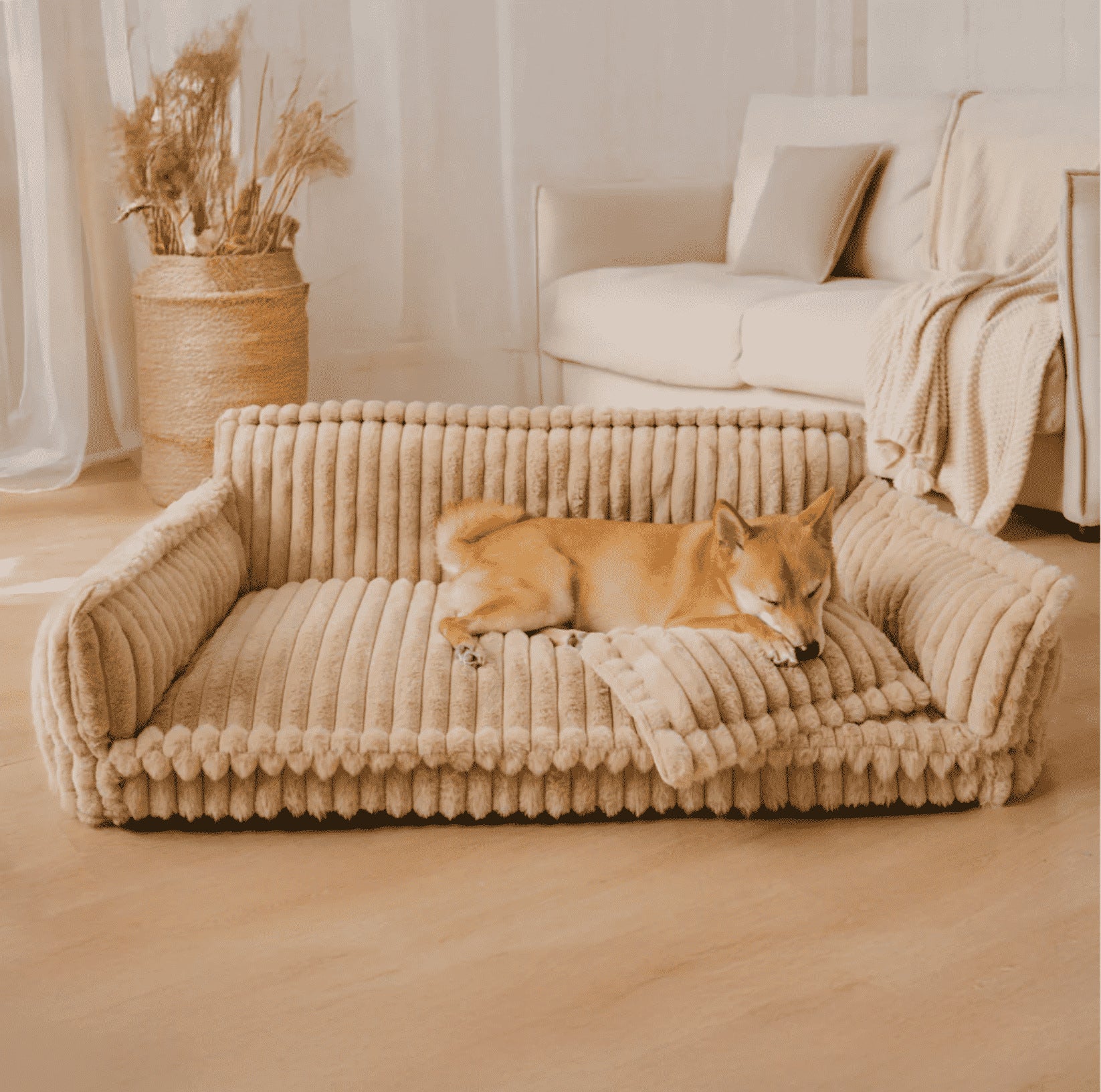 Großes Waschbares Flauschiges Hundebett – Snoozy Dream