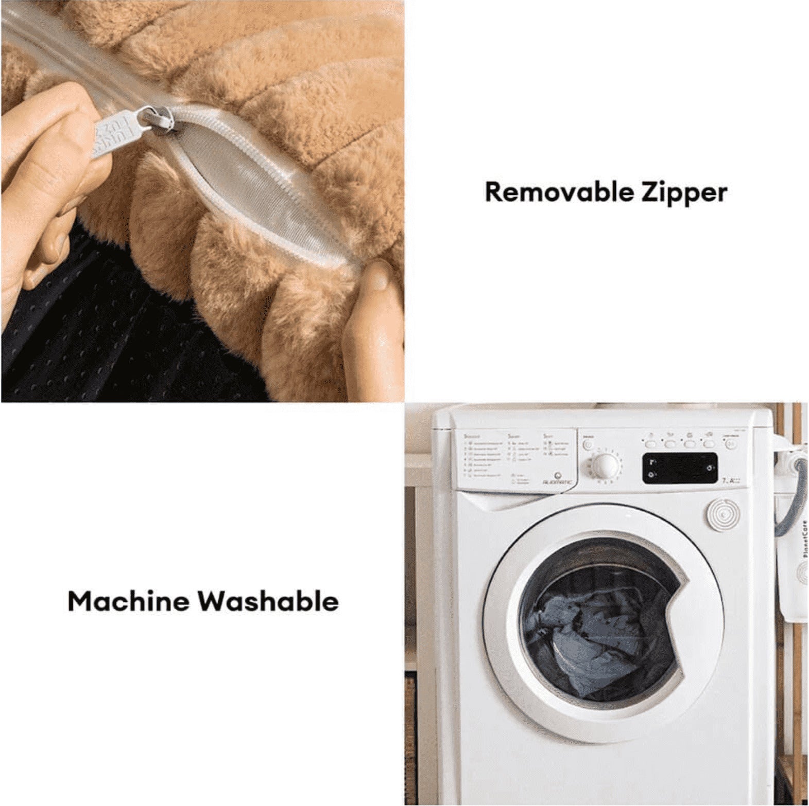 Großes Waschbares Flauschiges Hundebett – Snoozy Dream