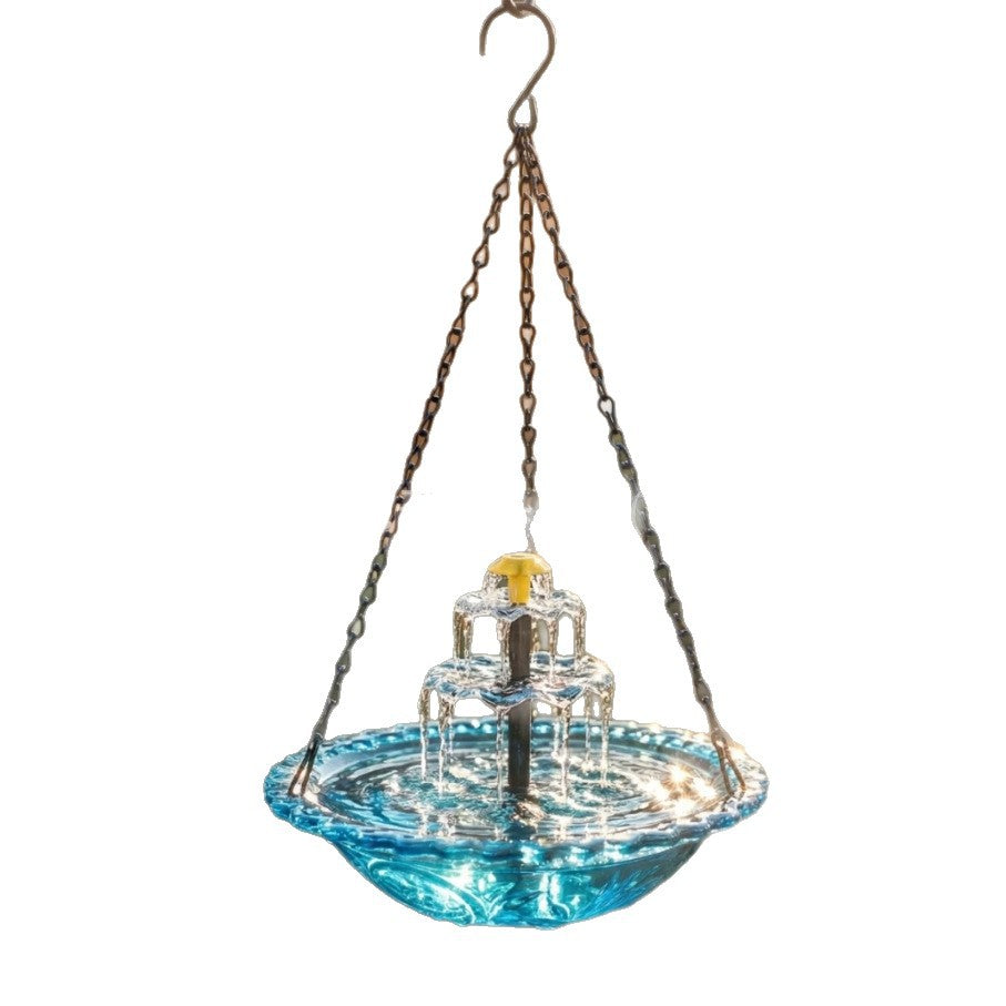 Solarbetriebener Hängebrunnen für Vögel