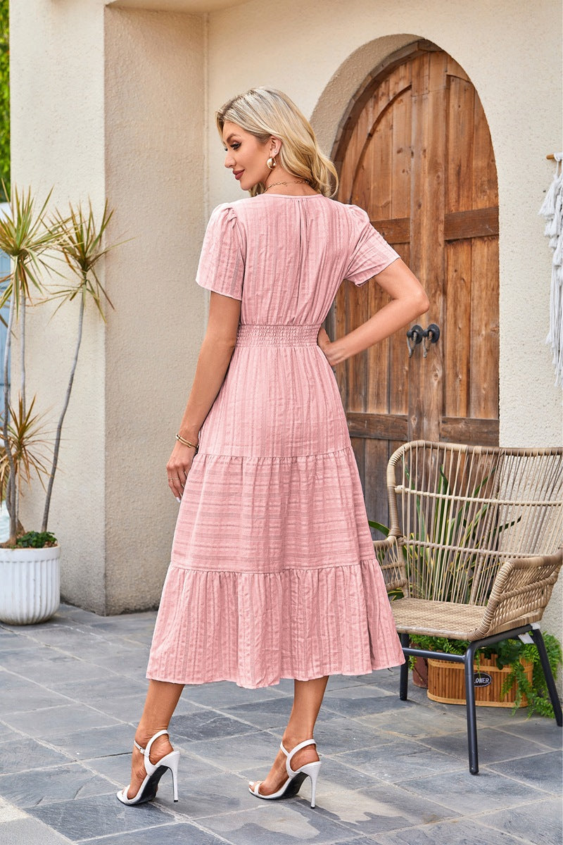 Leichtes V-Ausschnitt-Kleid