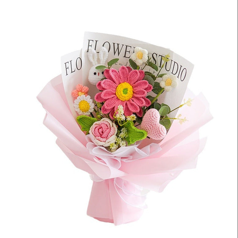 Handgefertigter Gehäkelter Blumenstrauß