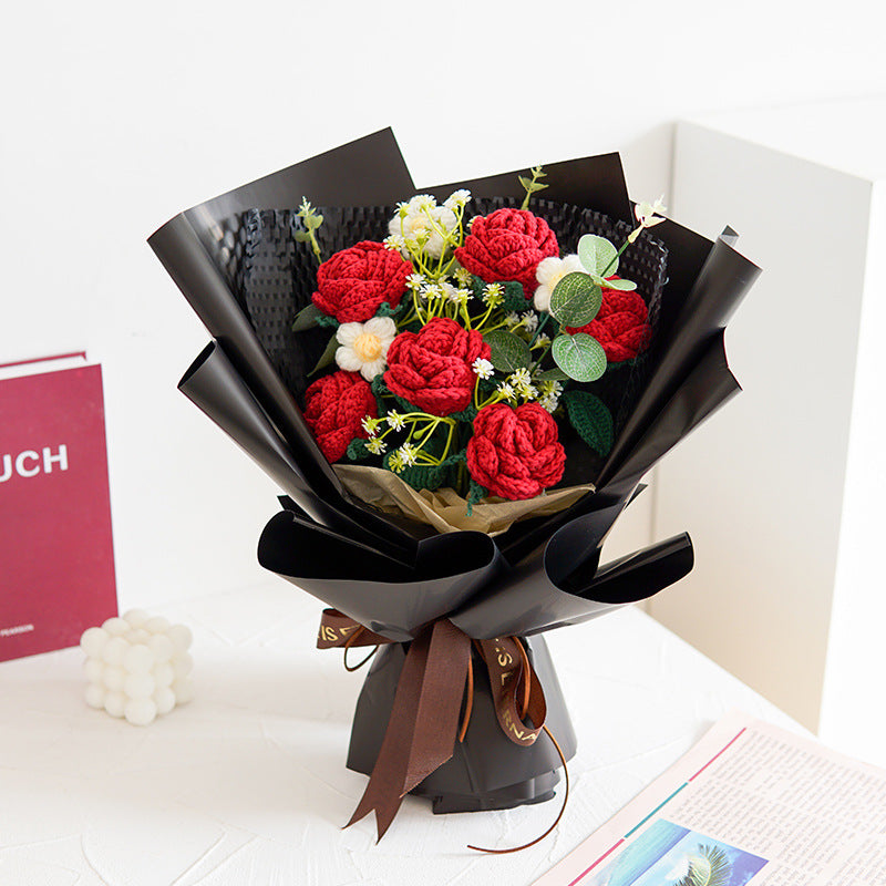 Handgefertigter Gehäkelter Blumenstrauß