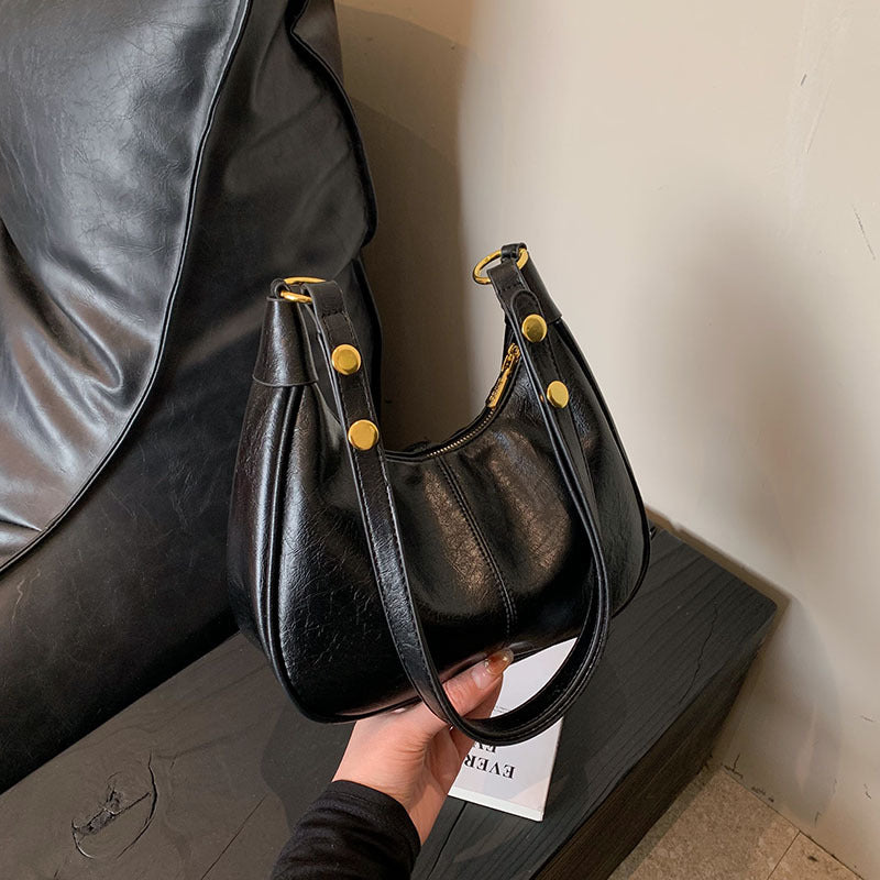 Einfarbige Umhängetasche mit Reißverschluss