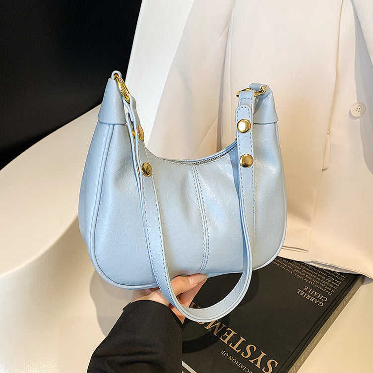 Einfarbige Umhängetasche mit Reißverschluss