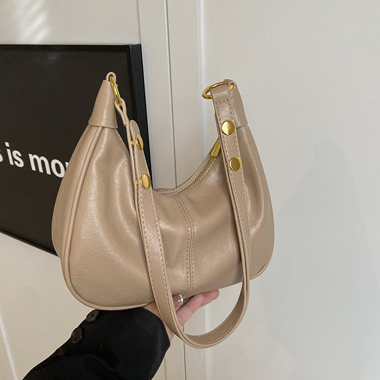 Einfarbige Umhängetasche mit Reißverschluss