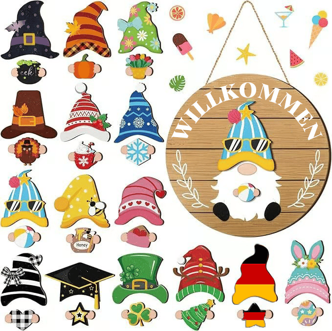 Austauschbares Holz-Willkommensschild