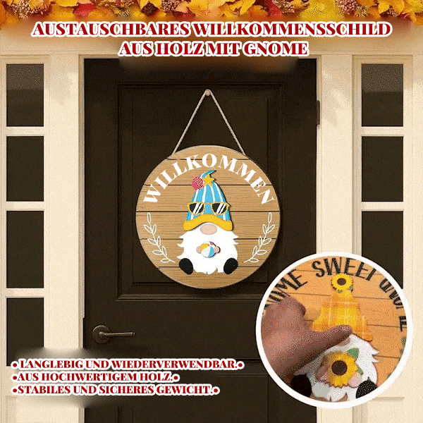 Austauschbares Holz-Willkommensschild