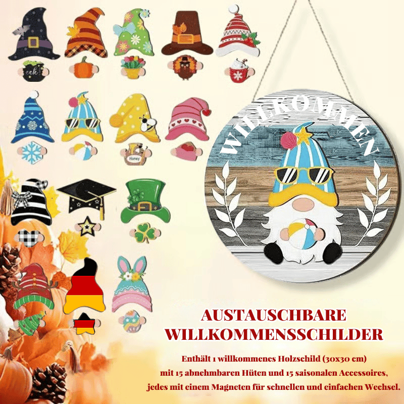 Austauschbares Holz-Willkommensschild