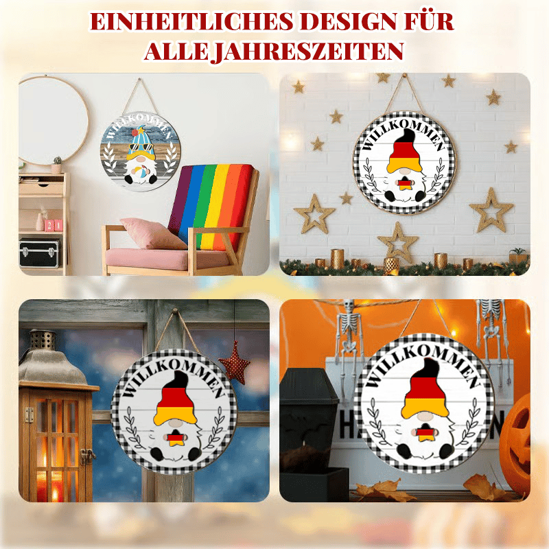 Austauschbares Holz-Willkommensschild