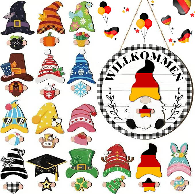 Austauschbares Holz-Willkommensschild