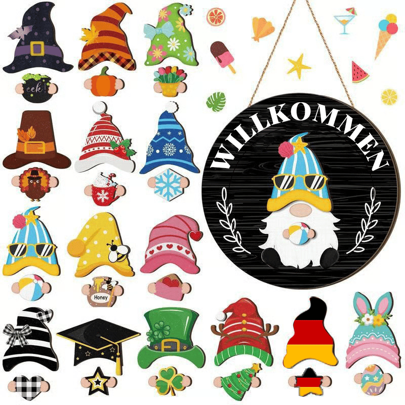 Austauschbares Holz-Willkommensschild