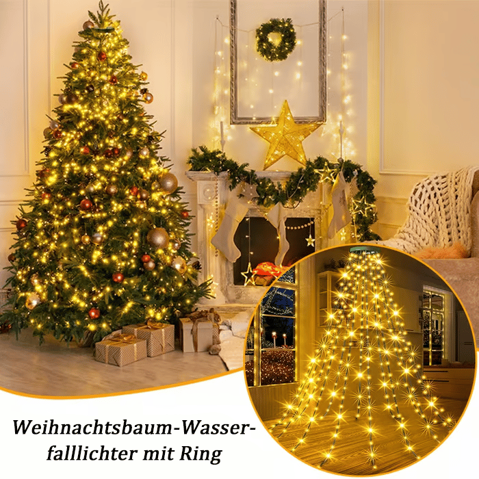Weihnachtsbaum-Wasserfalllichter