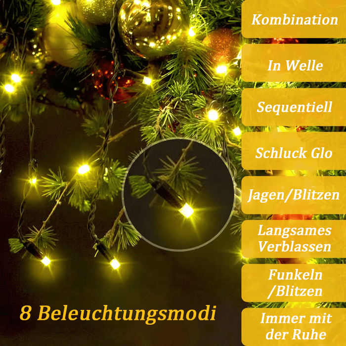 Weihnachtsbaum-Wasserfalllichter