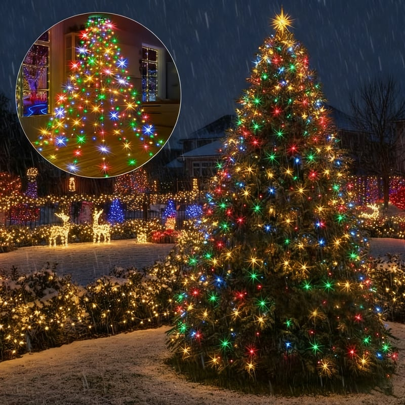 Weihnachtsbaum-Wasserfalllichter
