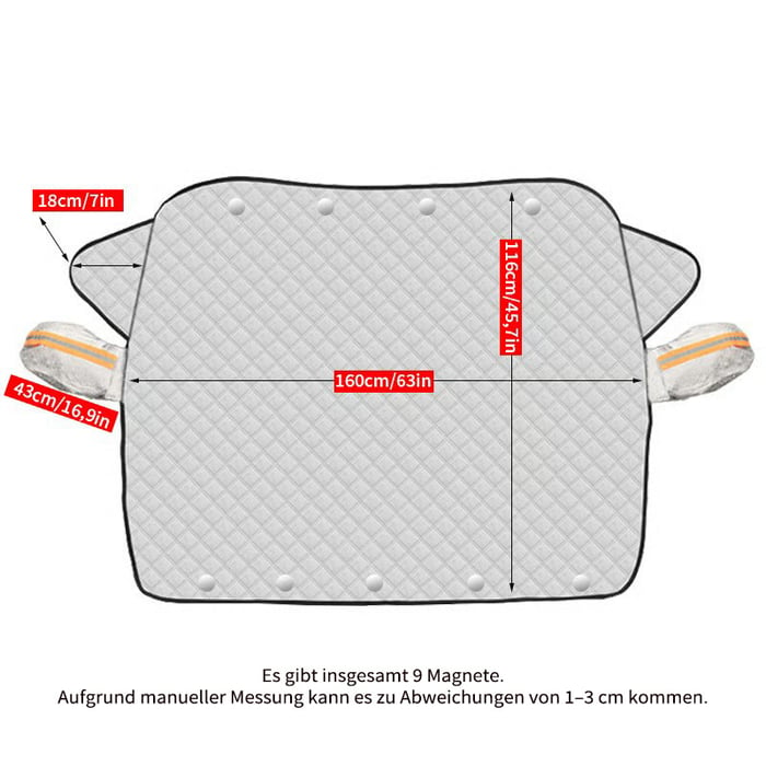 Magnetische Schneedecke für Frontscheiben
