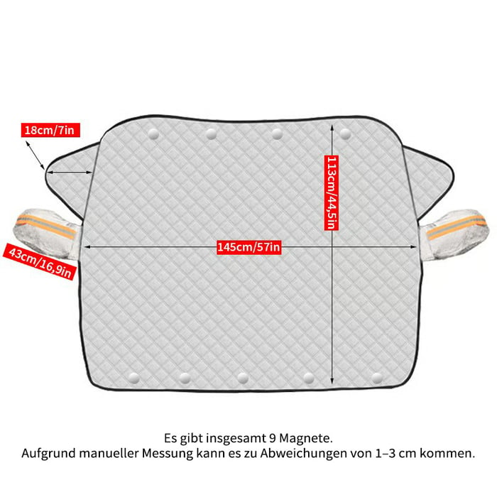 Magnetische Schneedecke für Frontscheiben