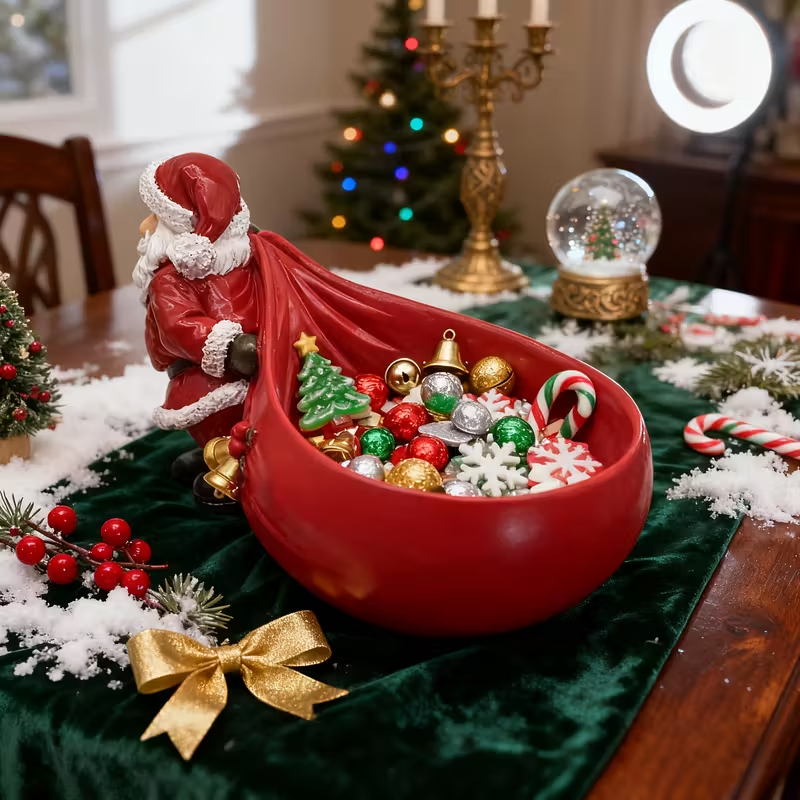 Weihnachtsmann mit Geschenkschale