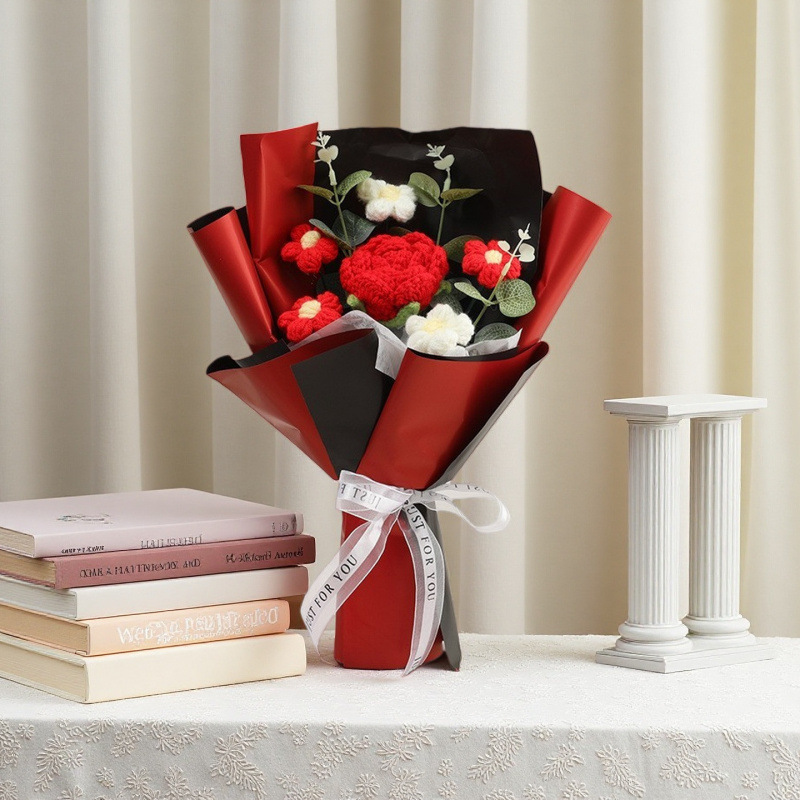 Handgefertigter Gehäkelter Blumenstrauß