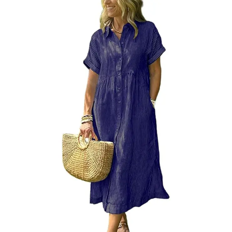 Gestreiftes Hemdblusenkleid