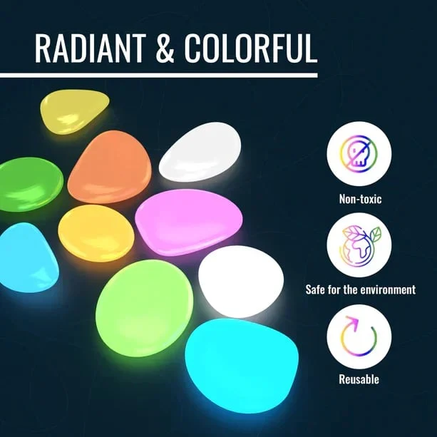 Im Dunkeln leuchtende Kieselsteine