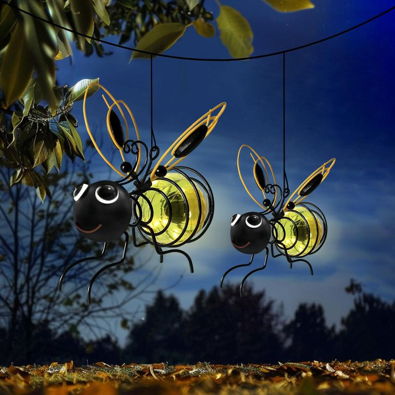 Solar-Hängeleuchte in Bienenform