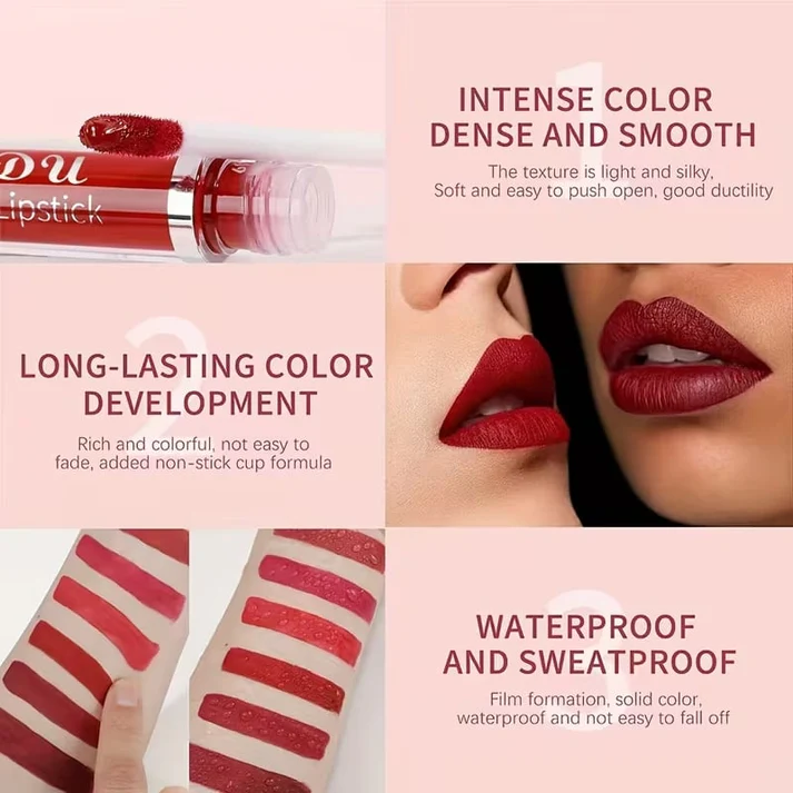 10er-Set Wasserfester Langanhaltender Lipgloss