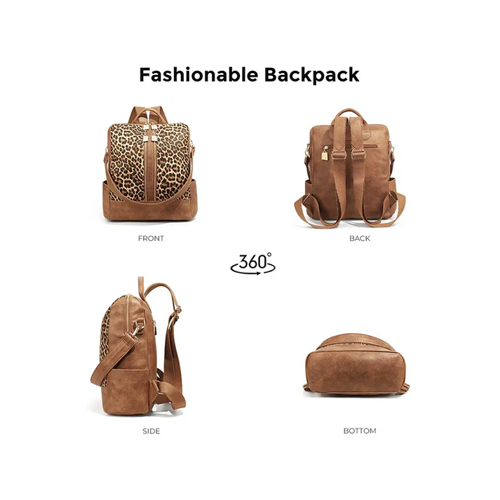 Modischer Rucksack mit Leopardenmuster
