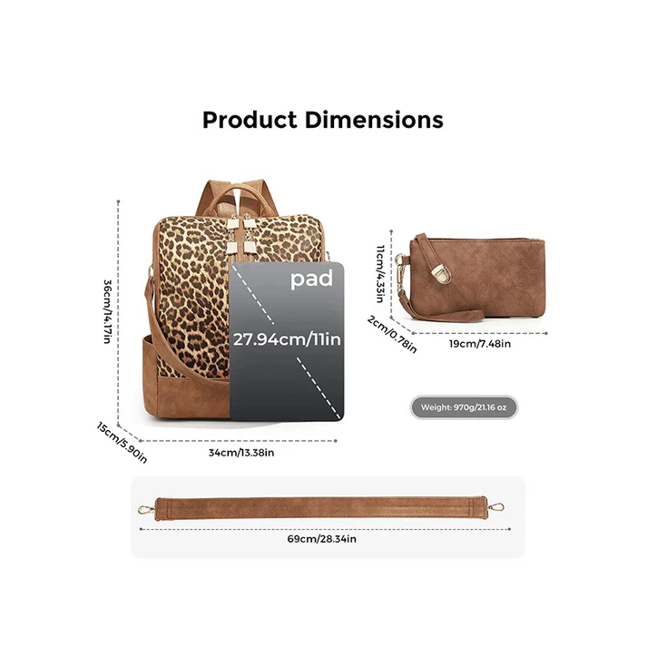Modischer Rucksack mit Leopardenmuster