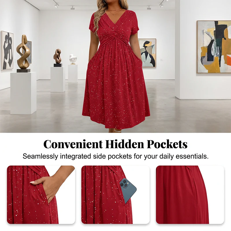 Elegantes, Funkelndes, Taillenbetontes Knotenkleid