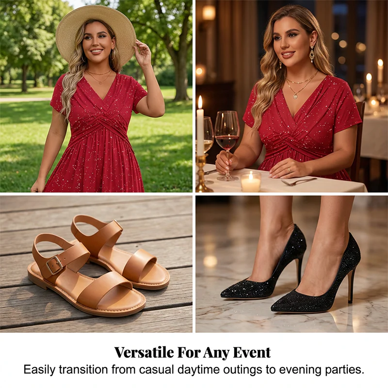 Elegantes, Funkelndes, Taillenbetontes Knotenkleid