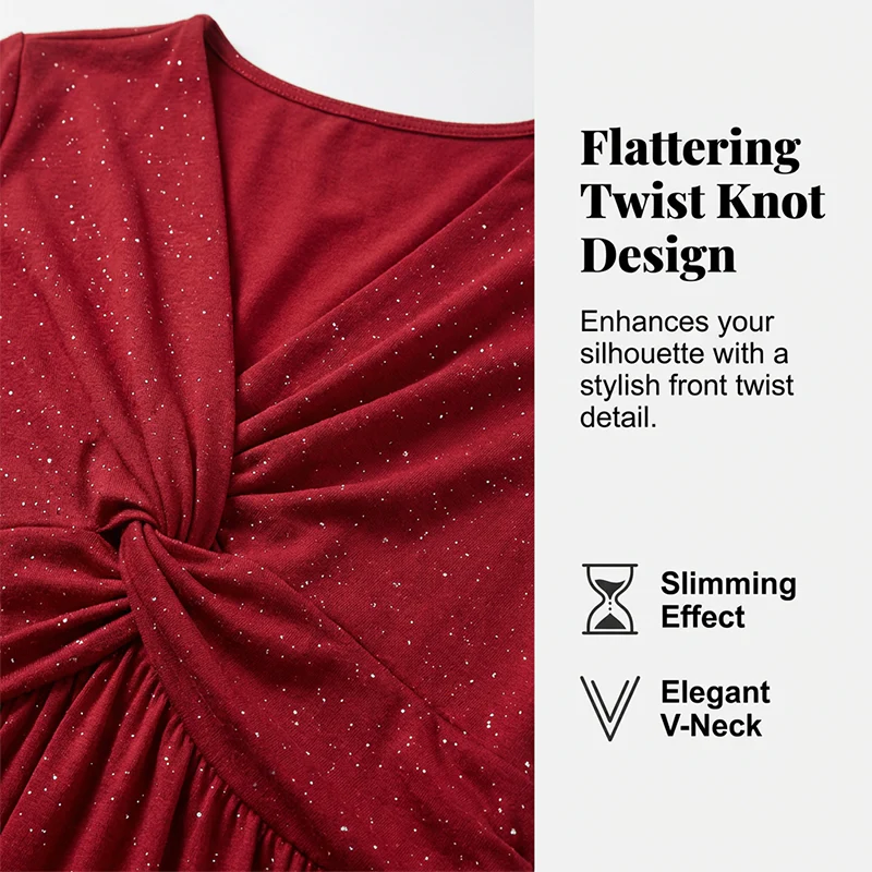 Elegantes, Funkelndes, Taillenbetontes Knotenkleid