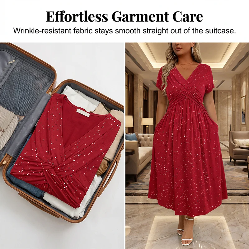 Elegantes, Funkelndes, Taillenbetontes Knotenkleid