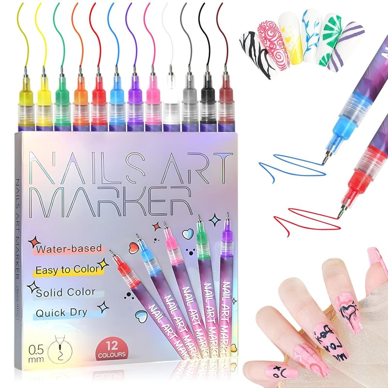 Nailart-Stiftset in 12 Farben