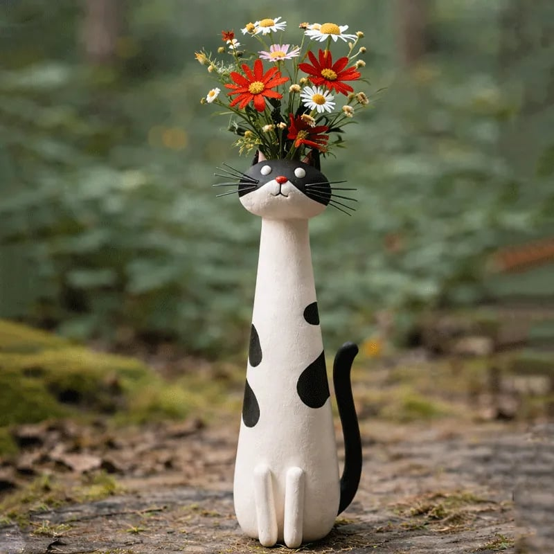 Handgefertigte Ausgefallene Katzenvase