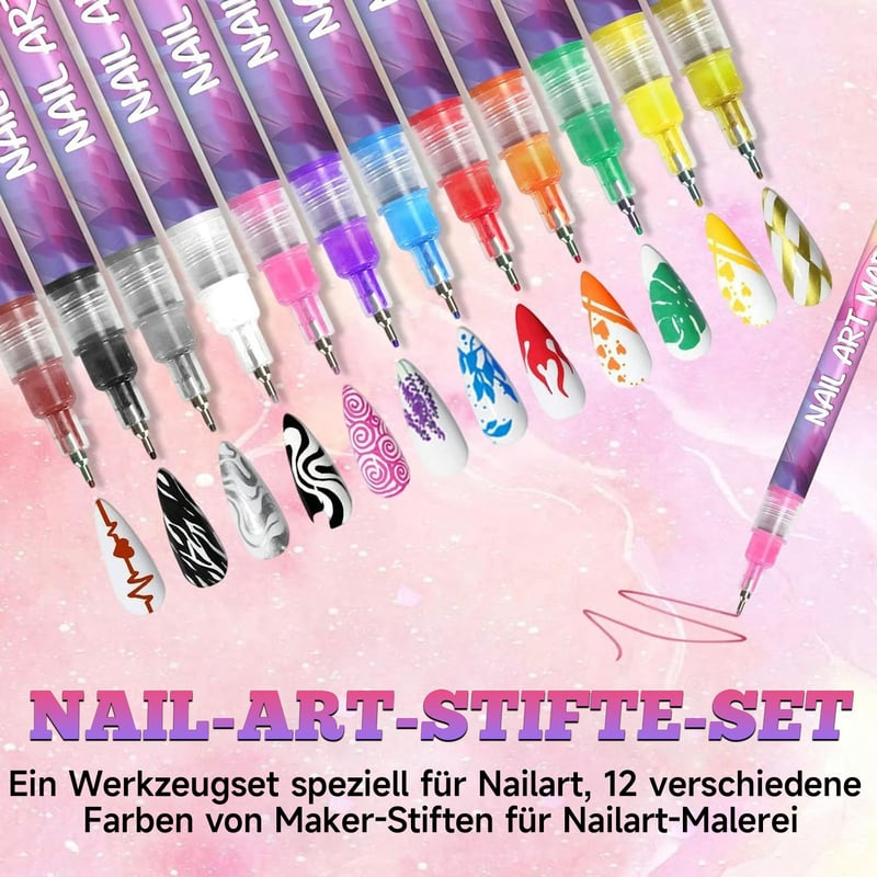 Nailart-Stiftset in 12 Farben