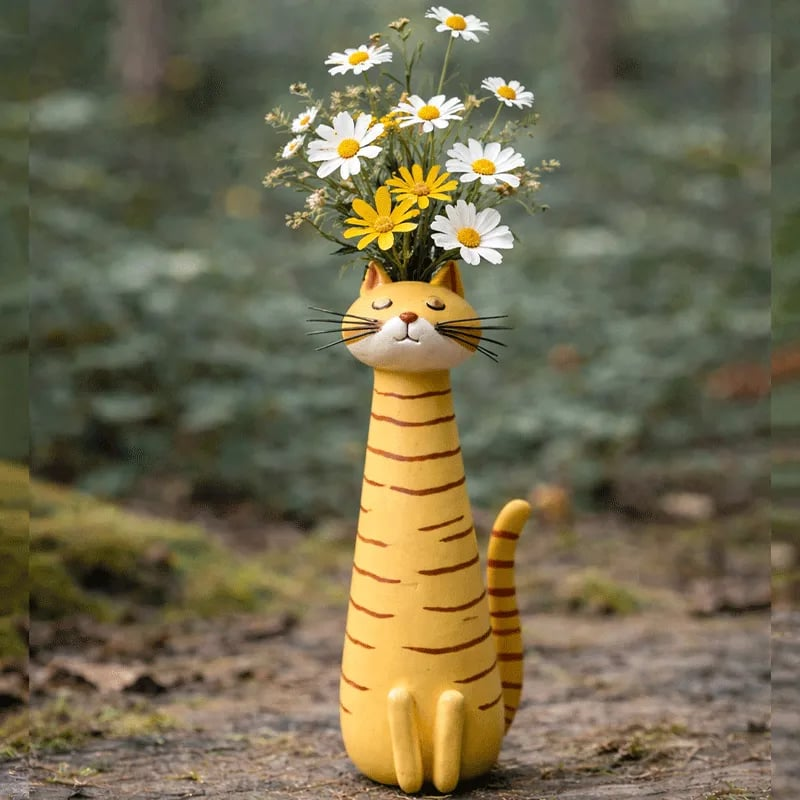Handgefertigte Ausgefallene Katzenvase