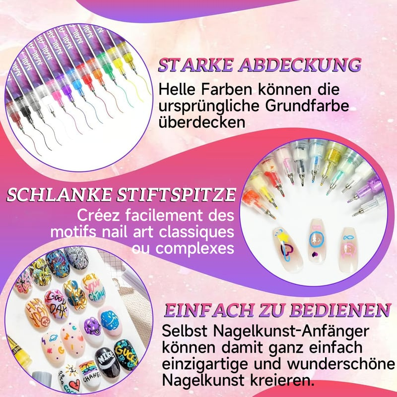 Nailart-Stiftset in 12 Farben