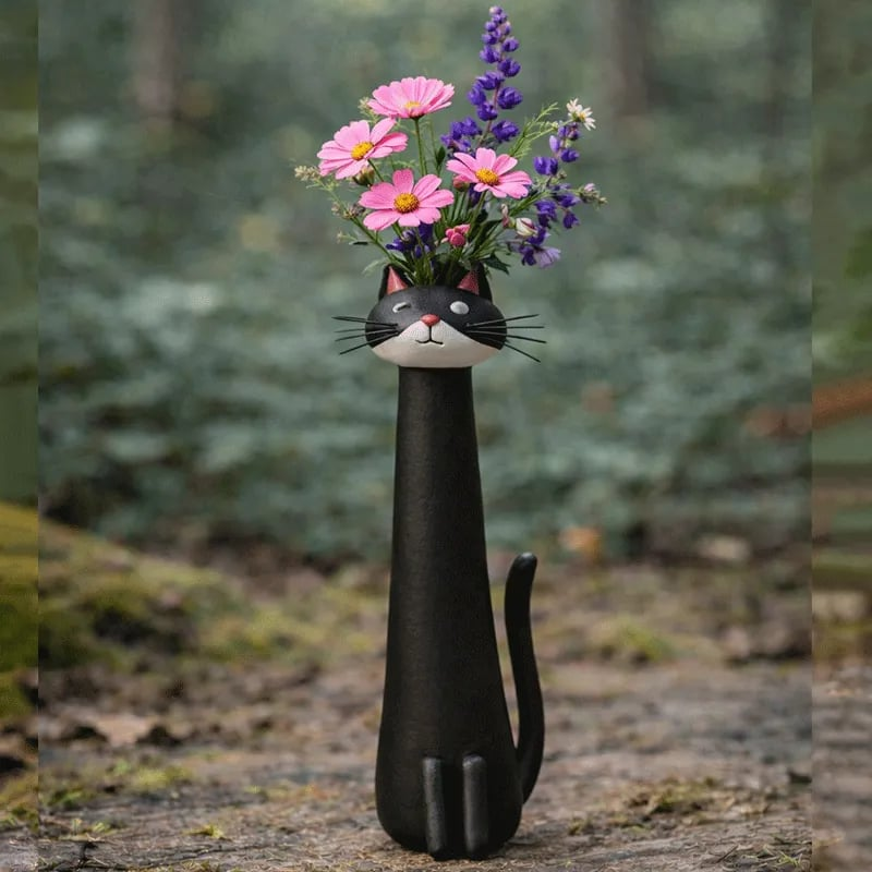 Handgefertigte Ausgefallene Katzenvase
