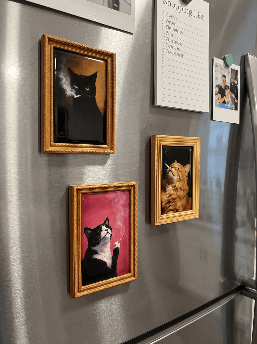 Handbemalte Katzen-Kühlschrankmagnete