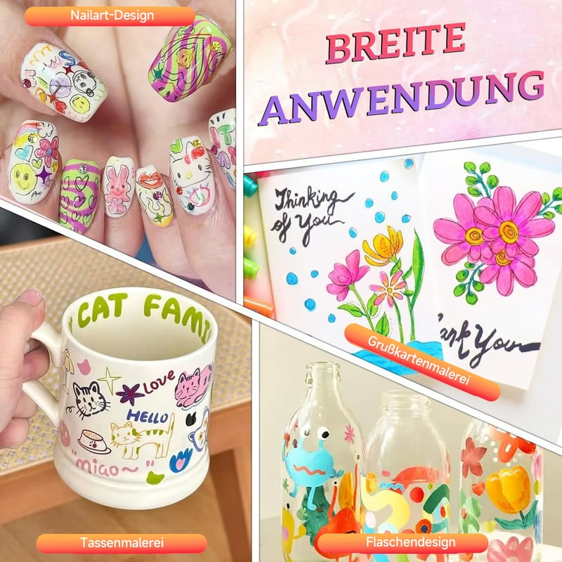 Nailart-Stiftset in 12 Farben