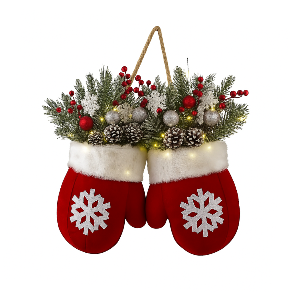 Deko-Kranz „Rote Handschuhe“
