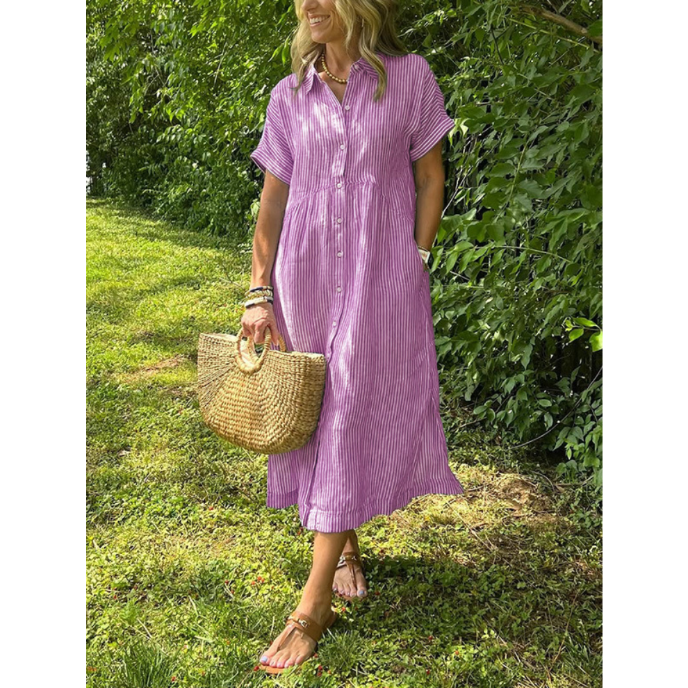 Gestreiftes Hemdblusenkleid