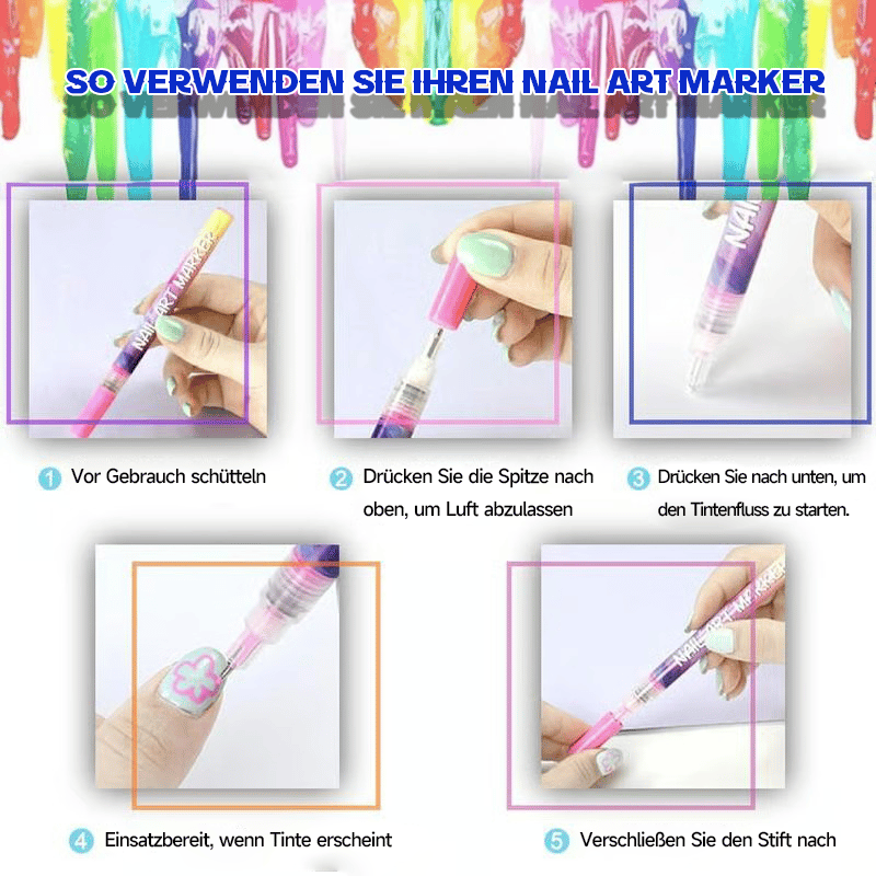 Nailart-Stiftset in 12 Farben