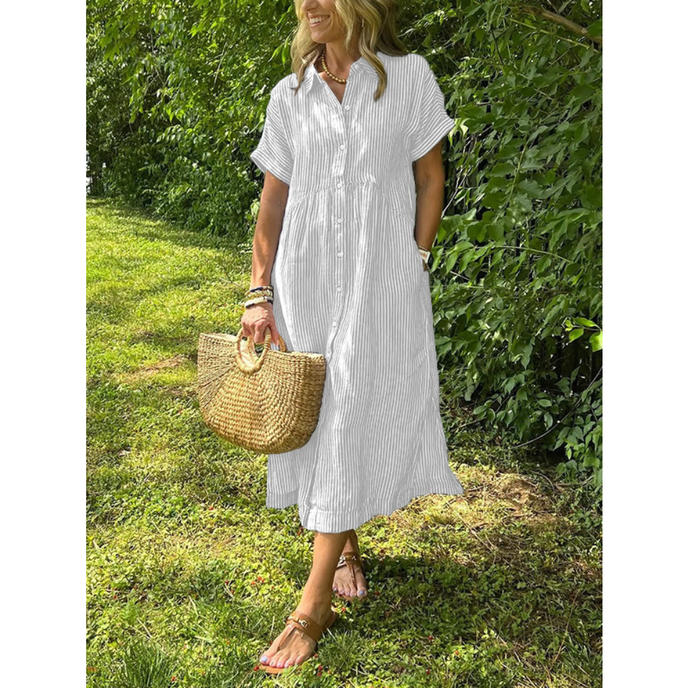 Gestreiftes Hemdblusenkleid