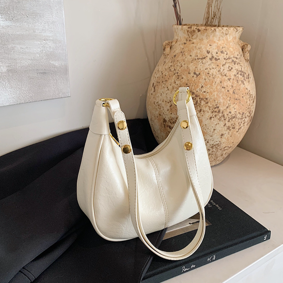 Einfarbige Umhängetasche mit Reißverschluss