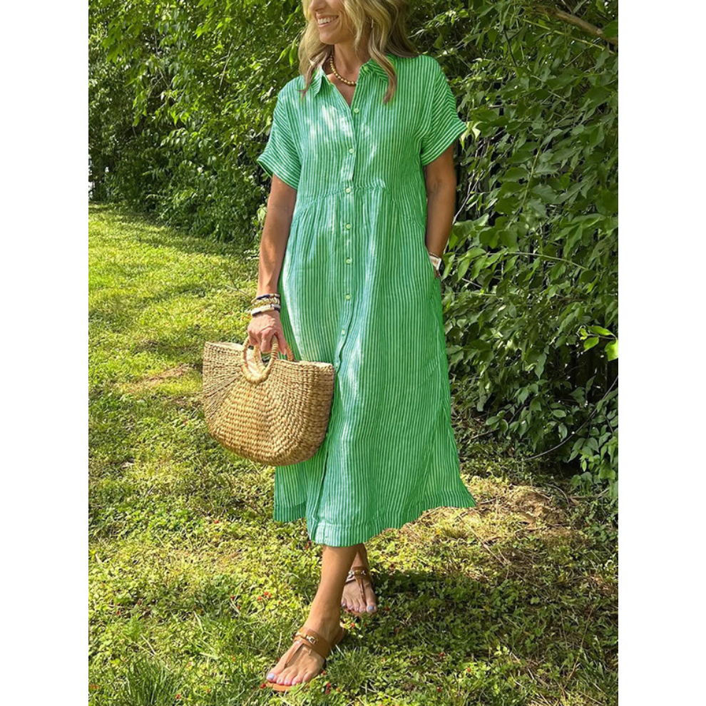 Gestreiftes Hemdblusenkleid