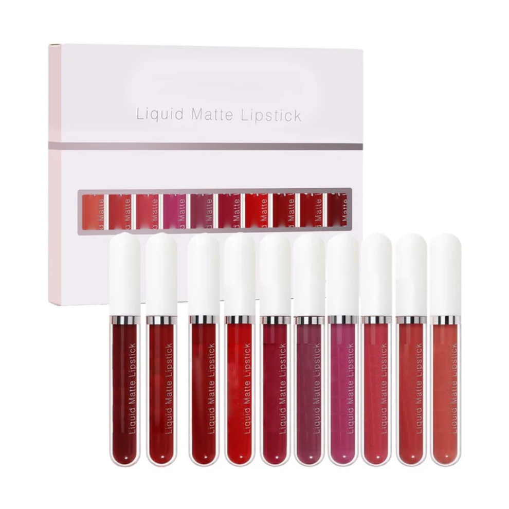 10er-Set Wasserfester Langanhaltender Lipgloss