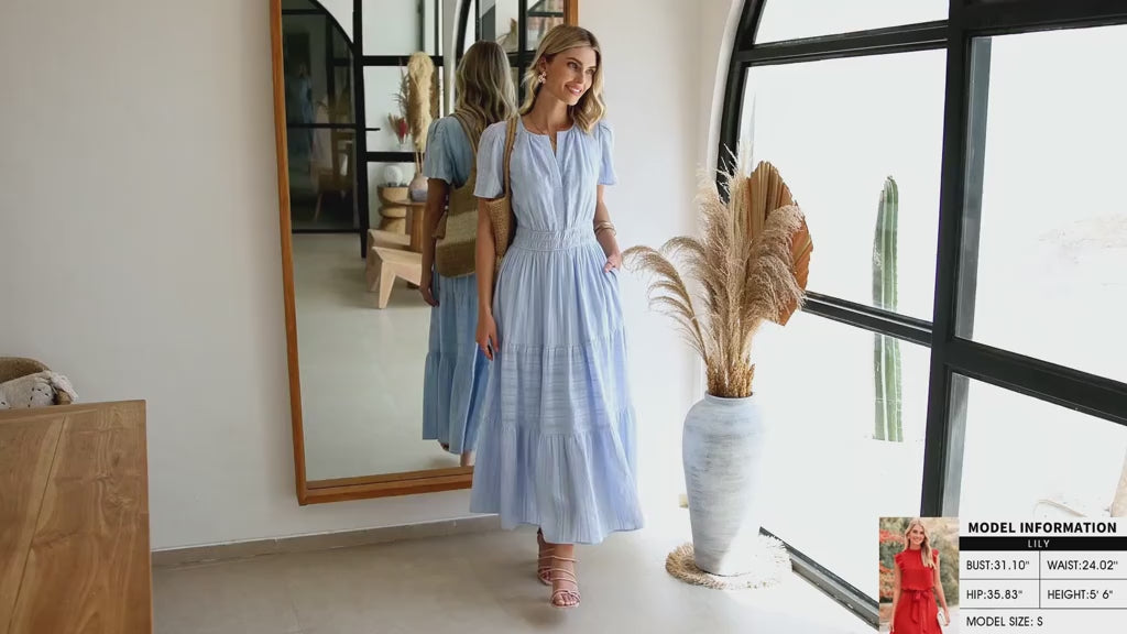 Leichtes V-Ausschnitt-Kleid